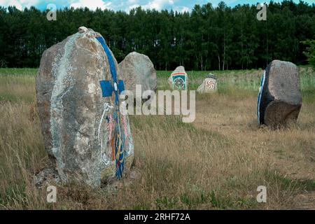 Findlingspark Henzendorf, Brandenburg, Deutschland Stockfoto