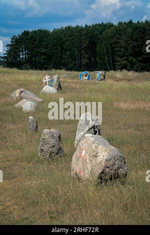 Findlingspark Henzendorf, Brandenburg, Deutschland Stockfoto