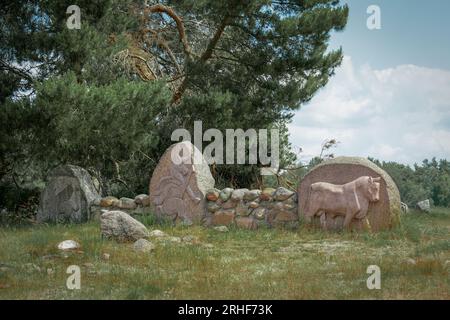 Findlingspark Henzendorf, Brandenburg, Deutschland Stockfoto