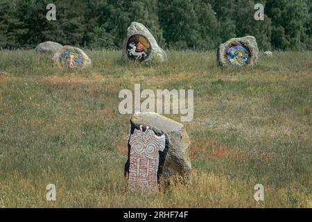 Findlingspark Henzendorf, Brandenburg, Deutschland Stockfoto