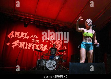 Padua, Italien. 15. Aug. 2023. Amy Taylor während Amyl and the Sniffers, Musikkonzert in Padua, Italien, August 15 2023 Kredit: Independent Photo Agency/Alamy Live News Stockfoto