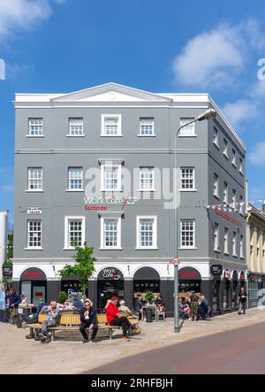 Santander Work Café, Charing Cross, St. Helier, Jersey, Kanalinseln Stockfoto