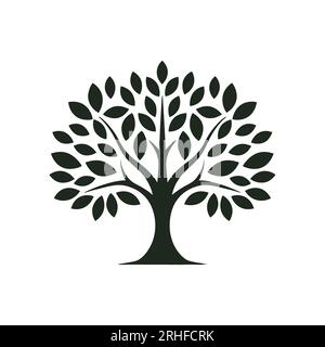 Baumlogo, Lebensbaum-Symbol auf weißem Hintergrund. Vektordarstellung Stock Vektor