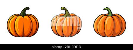 Kürbis. herbsthalloween auf weißem Hintergrund. Vektordarstellung Stock Vektor