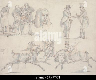 Symptome: Von wie tun Sie, von Ich hätte Sie nicht kennen sollen, von meinem Lud, von der Erleichterung eines Patienten, von einem losen rein, von Wokey, von eng in der Hand zwischen 1818 und 1822 von Henry Thomas Alken Stockfoto