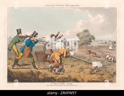 Sechserset mit gedruckter Verpackung und Titelseite: Shooting oder One Day's Sport of Three Real Good One's 1823 von Henry Thomas Alken Stockfoto