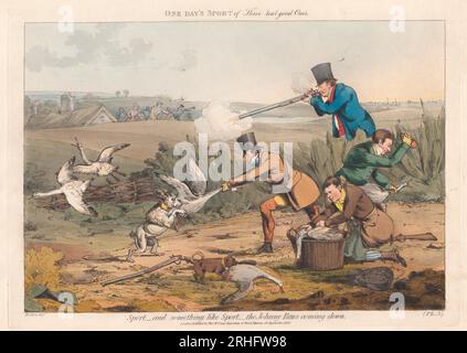 Sechserset mit gedruckter Verpackung und Titelseite: Shooting oder One Day's Sport of Three Real Good One's 1823 von Henry Thomas Alken Stockfoto