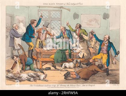 Sechserset mit gedruckter Verpackung und Titelseite: Shooting oder One Day's Sport of Three Real Good One's 1823 von Henry Thomas Alken Stockfoto