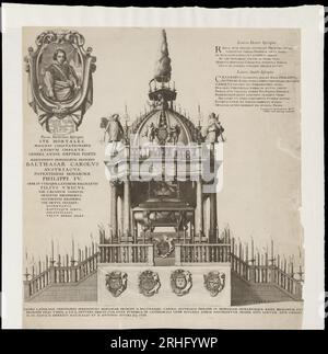 Grafmonument van Balthasar Carolus van Oostenrijk 1647 von Wenceslaus Hollar Stockfoto