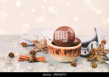 Nürnberg elisen Lebkuchen, traditionelle deutsche Schokolade überzogene weihnachtsbonbons Stockfoto