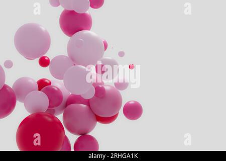 Abstrakter pastellfarbener kugelförmiger 3D-Bannerhintergrund, 3D-Rendering Stockfoto