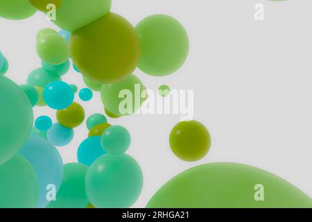 Abstrakter pastellfarbener kugelförmiger 3D-Bannerhintergrund, 3D-Rendering Stockfoto
