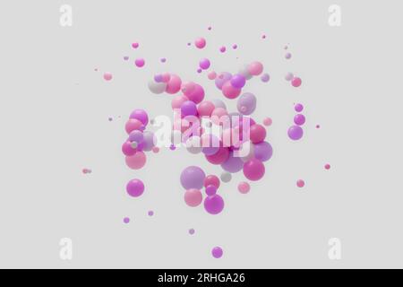 Abstrakter pastellfarbener kugelförmiger 3D-Bannerhintergrund, 3D-Rendering Stockfoto