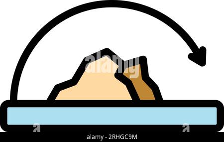 Konturvektor für das Symbol für die Diagrammbahn. Transportbolzen. Vermeiden Sie eine flache Zertifikatfarbe Stock Vektor