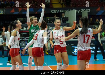 Monza, Italien. Aug. 2023. Frauen - Bulgarien gegen Kroatien, Volleyball Intenationals in Monza, Italien, 16. August 2023 Credit: Independent Photo Agency/Alamy Live News Stockfoto