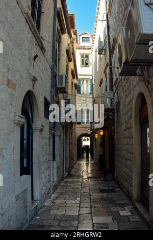 Enge Gassen der Altstadt von Dubrovnik - Kroatien Stockfoto