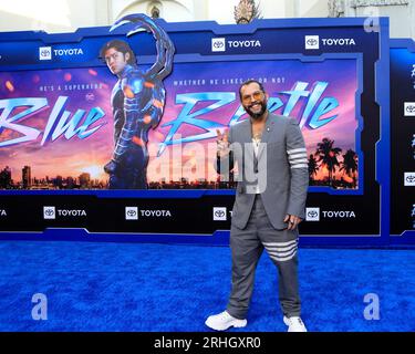 LOS ANGELES - 15. August: Angel Manuel Soto im Blue Beetle Los Angeles Premiere im TCL Chinese Theater IMAX am 15. August 2023 in Los Angeles, CA Stockfoto