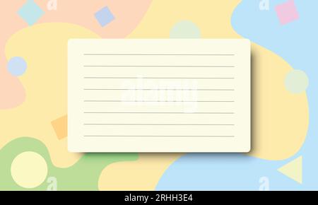 Hintergrunddesign auf leerem Papier mit Linien in pastellfarbenem Muster Stock Vektor