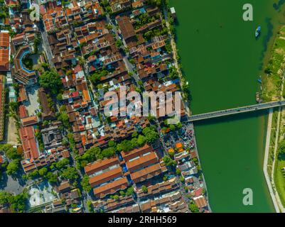 17. Juni 2023: Panoramablick auf die antike Stadt Hoi an, Provinz Quang Nam, Vietnam Stockfoto