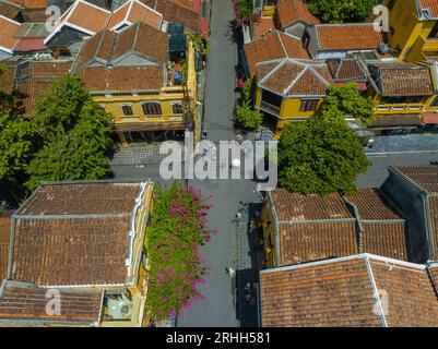 17. Juni 2023: Panoramablick auf die antike Stadt Hoi an, Provinz Quang Nam, Vietnam Stockfoto