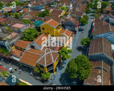 17. Juni 2023: Panoramablick auf die antike Stadt Hoi an, Provinz Quang Nam, Vietnam Stockfoto