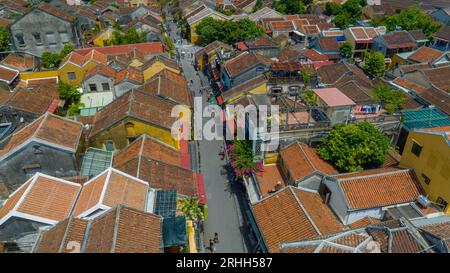 17. Juni 2023: Panoramablick auf die antike Stadt Hoi an, Provinz Quang Nam, Vietnam Stockfoto