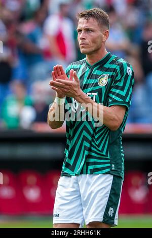 Rotterdam, Niederlande. August 2023. ROTTERDAM, NIEDERLANDE - 13. AUGUST: Paul Gladon von Fortuna Sittard nach dem niederländischen Eredivisie-Spiel zwischen Feyenoord und Fortuna Sittard im Stadion Feijenoord am 13. August 2023 in Rotterdam, Niederlande. (Foto von Orange Pictures) Kredit: Orange Pics BV/Alamy Live News Stockfoto