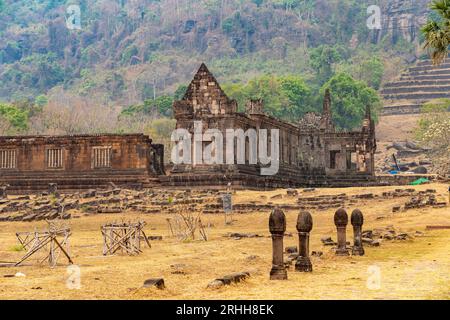 Bergtempel Wat Phu, Provinz Champasak, Laos, Asien | Mountain Temple Vat Phou, Provinz Champasak, Laos, Asien Stockfoto