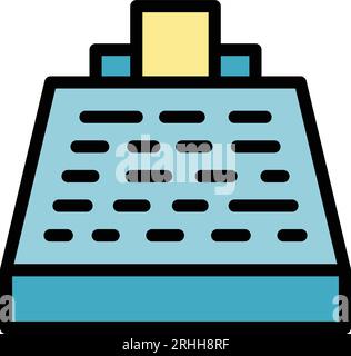 Umrissvektor für das Symbol des Transferstativs. Mobile Bezahlung. Farbe für Einlagenfinanzierung flach Stock Vektor