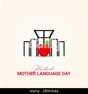 Glücklicher internationaler Muttersprachentag, Banner, Poster, Vektorkunst Stock Vektor