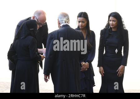 Rom, Italien. Aug. 2023. Mialy Rajoelina Ehefrau von Andry Rajoelina, Präsident von Madagaskar, am 17. August 2023 in der Cortile di San Damaso, Vatikanstadt, Rom, Italien. Quelle: Live Media Publishing Group/Alamy Live News Stockfoto