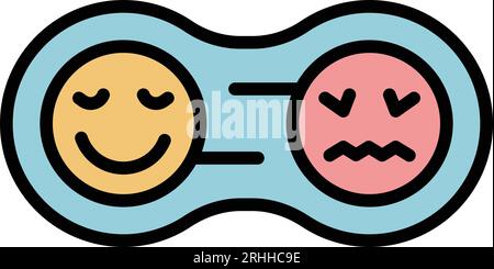 Umrissvektor des Emoji-Gesundheitssymbols. Gehirn mental. Mindtraining Farbe flach Stock Vektor