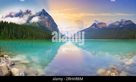 Lake Louise Lake Louise, schöner Natur- und Tranquility Banff National Park, Kanadische Rockies, Alberta, Kanada. Stockfoto
