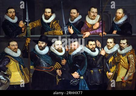 Bürgerwache des Bezirks XIII mit Pieter Pietersz. Hasselaer 1583-1651 von Cornelis van der Voort 1576–1624 Niederlande, Niederländisch, Stockfoto