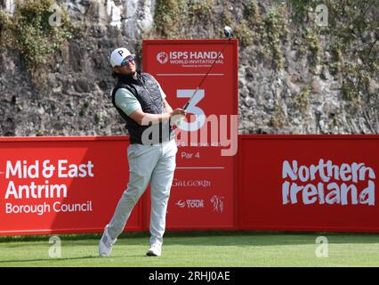 Ewen Ferguson spielt am 3. Tag der ISPS HANDA World Invitational im Galgorm Castle Golf Club in County Antrim, Nordirland. Bilddatum: Donnerstag, 17. August 2023. Stockfoto