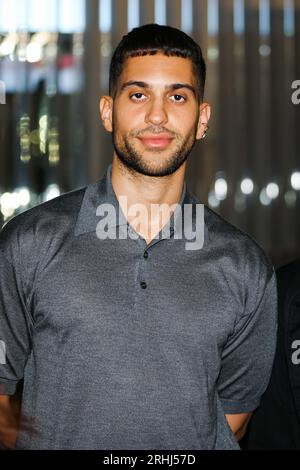 Mailand, Italien. Juni 2023. Mahmood nimmt an der Prada Dinner Party während der Mailänder Fashion Week Spring Summer 2024 am 18. Juni 2023 in Mailand Teil (Foto: Alessandro Bremec/NurPhoto) Credit: NurPhoto SRL/Alamy Live News Stockfoto