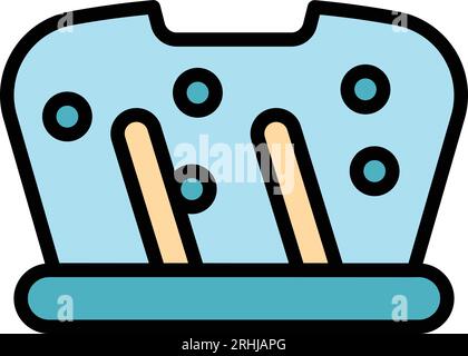 Konturvektor des Scheibenwischersymbols. Autoglas. Fenster regenfarben flach Stock Vektor