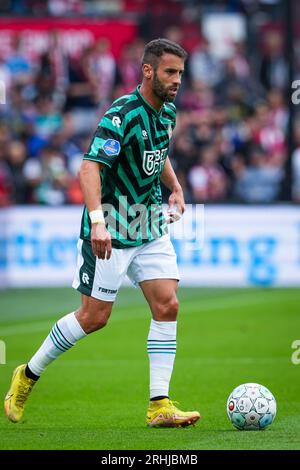 Rotterdam, Niederlande. August 2023. ROTTERDAM, NIEDERLANDE - 13. AUGUST: Ivo Pinto von Fortuna Sittard während des niederländischen Eredivisie-Spiels zwischen Feyenoord und Fortuna Sittard im Stadion Feijenoord am 13. August 2023 in Rotterdam, Niederlande. (Foto von Orange Pictures) Kredit: Orange Pics BV/Alamy Live News Stockfoto