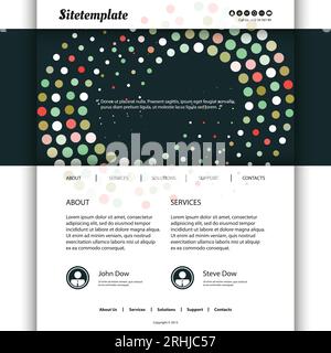 Websitedesign mit abstraktem Spiralpunkt-Header Stock Vektor