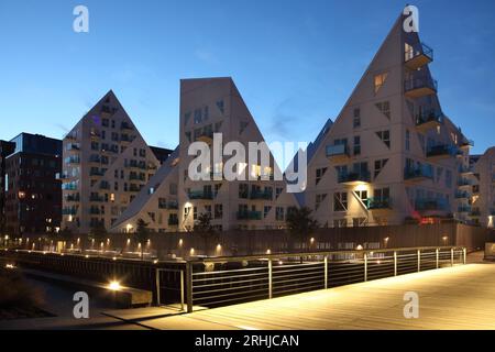 Die Eisberghäuser, Aarhus docklands, Dänemark. Stockfoto