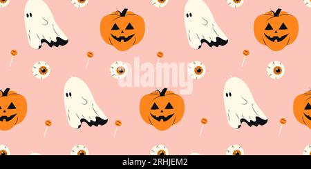 Niedliches nahtloses Halloween-Muster Stock Vektor