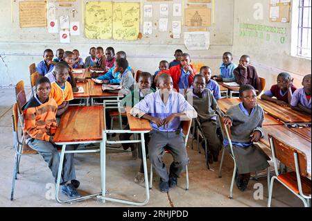 Namibia. Ein männliches Klassenzimmer in Rundu, Region Kavango Stockfoto