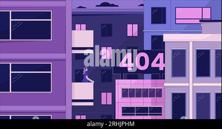 Die Meldung „City error 404 Flash“ wird angezeigt Stock Vektor