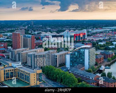 Luftbild von Old Trafford und dem Manchester United Stadium Stockfoto