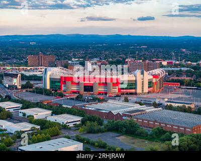 Luftbild von Old Trafford und dem Manchester United Stadium Stockfoto