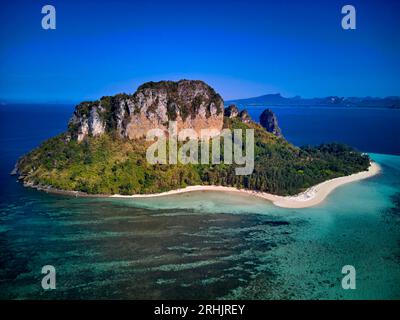 Thailand, Provinz Krabi, Luftaufnahme der Insel Ko Poda Stockfoto