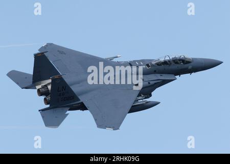 F-15E startet im August 2023 von RAF Lakenheath Stockfoto