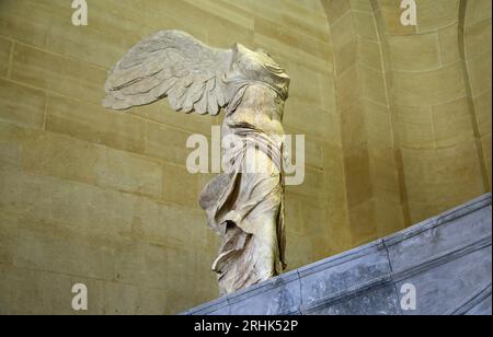 Das Meisterwerk aus dem 2. Jahrhundert v. Chr. - der geflügelte Sieg von Samothrake, Louvre, Paris Stockfoto