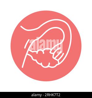 Symbol für ovarielle Farblinie. Isoliertes Vektorelement. Skizzieren Sie das Piktogramm für Webseite, mobile App, Promo Stock Vektor