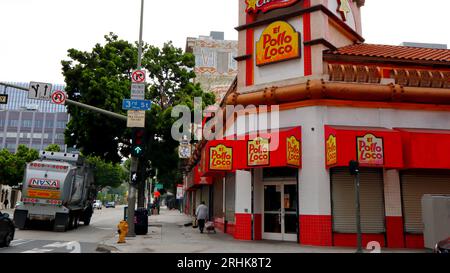Los Angeles, Kalifornien: EL POLLO LOCO Restaurantkette, spezialisiert auf gegrilltes Hühnchen im mexikanischen Stil Stockfoto